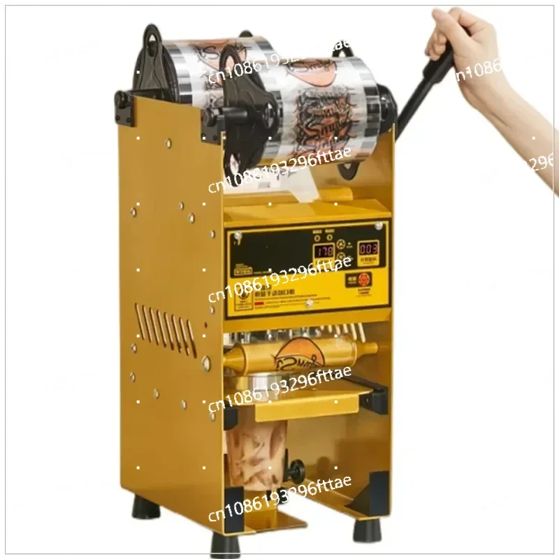 

Hand Press Commercial Soymilk Beverage Paper Plastic Cup Digital Display Counting Milk Tea Sealing Machine