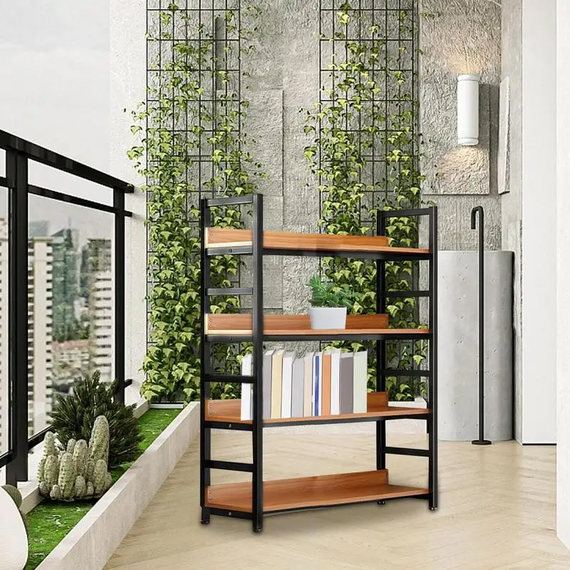 Storage rack multi-layer storage rack shelf household bookshelf floor display rack simple steel wood storage rack Garage shelf