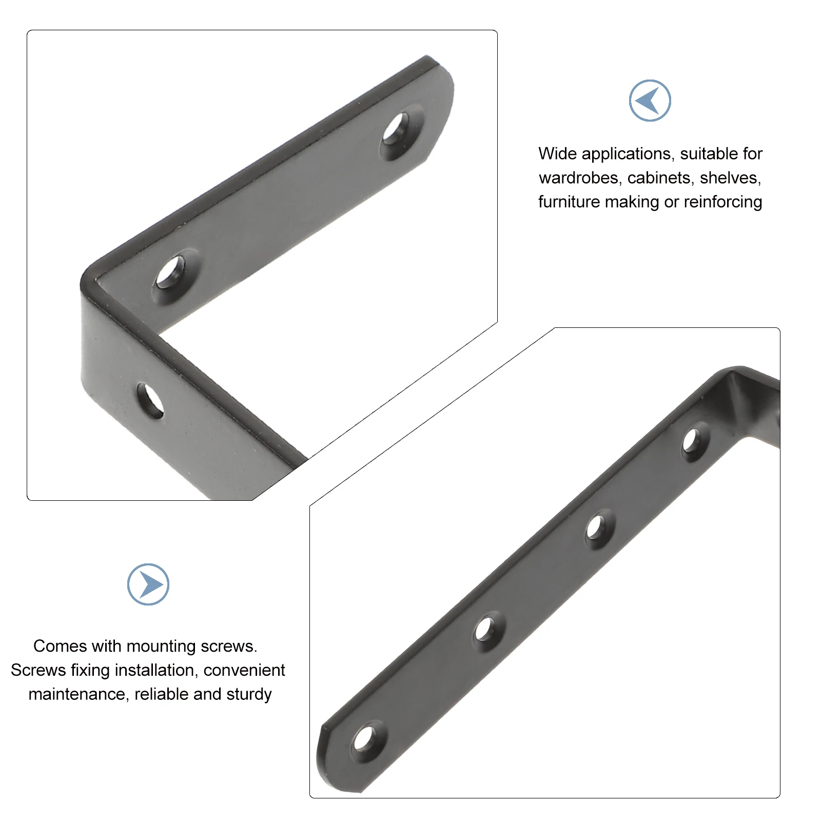 

10Pcs Heavy Duty Stainless Steel L Brackets 90 Degree Corner Braces for Shelves Cabinets and Furniture Reinforcement with Screws