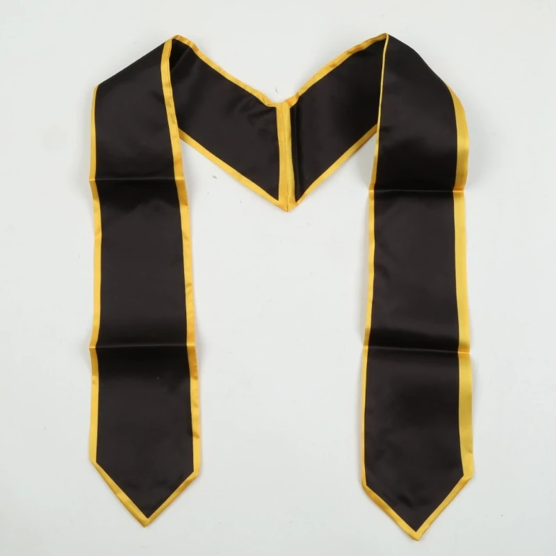 Écharpe d'honneur unisexe pour adulte, ceinture unie avec bordure pour fête remise diplôme