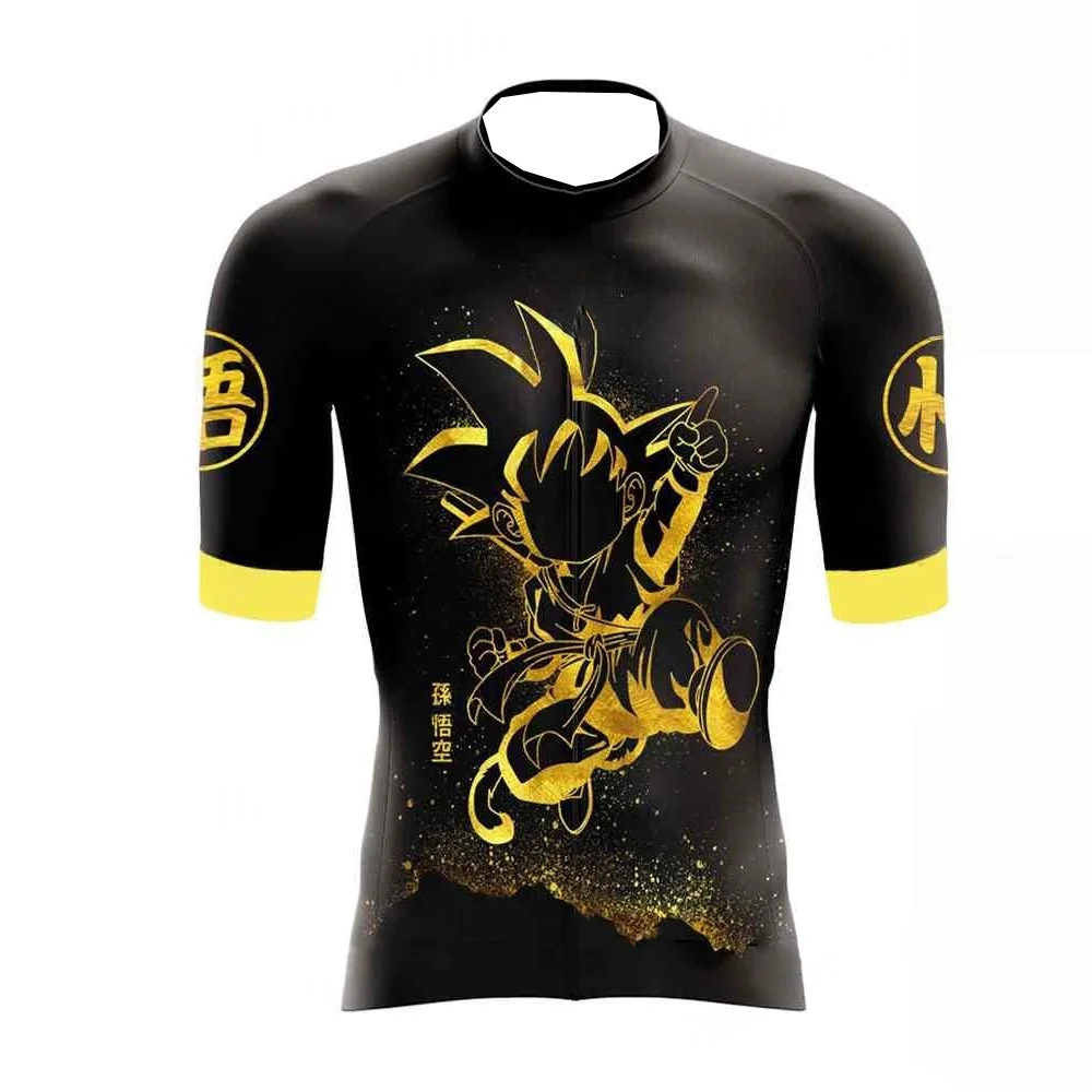 

2026 New Bandai Dragon Ball Goku Gold Print Cycling Jersey Men's Jerseys Are Suitable for Daily and Training Wear Moto