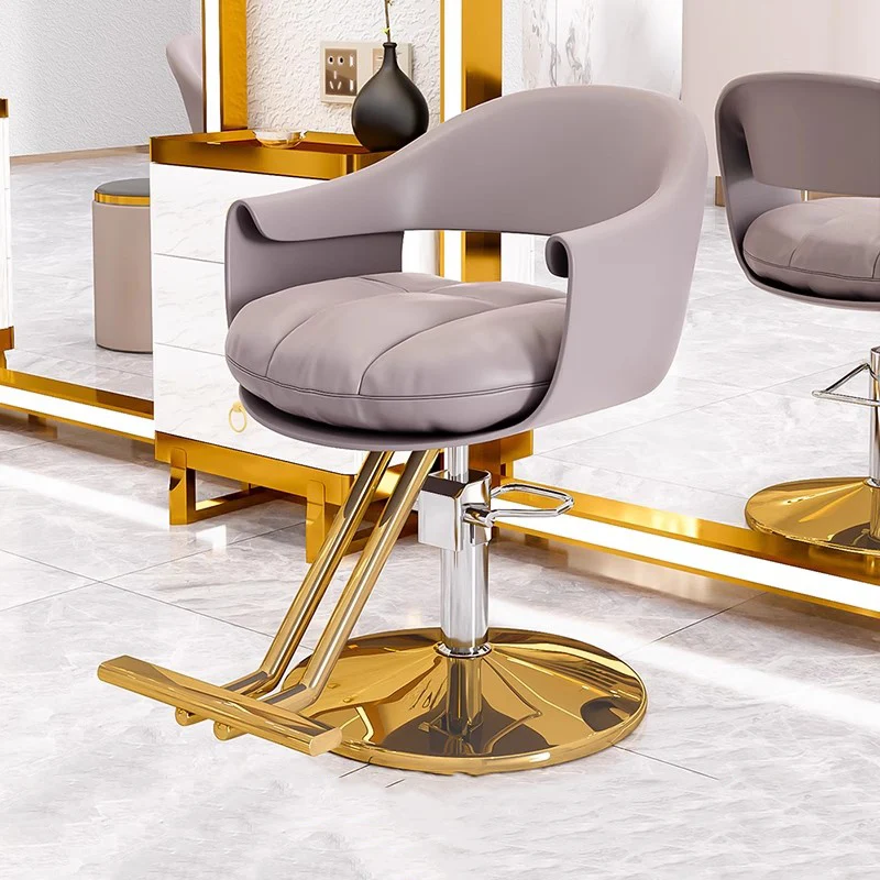 كرسي حلاقة فاخر لتصفيف الشعر، لوازم صالونات التجميل المريحة، كرسي حلاق تجاري، صينية صالون تجميل، أثاث صالون دوار