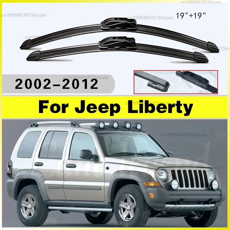 

For Jeep Liberty KK 2002-2012 Front Windshield Wiper Blades 2pcs Windscreen Window 19"+19" Accessories 2009 2010 2011 2003 2004