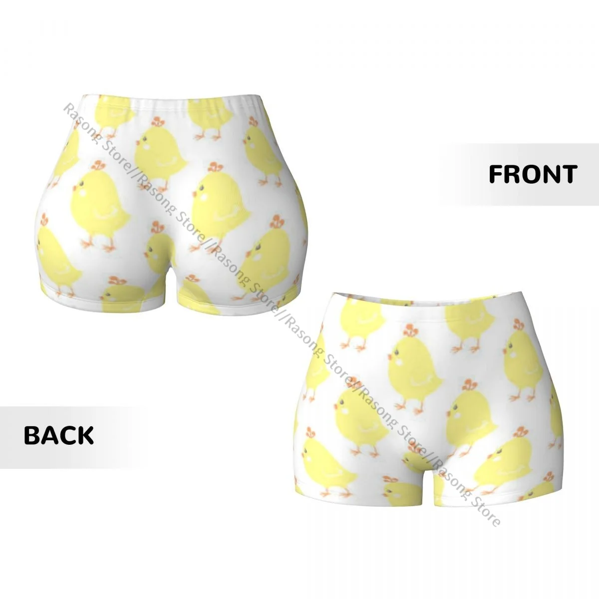 Push Up Breve elasticità Scrunch Butt Cute Chicken Pantaloncini da corsa Pantaloncini sportivi Abbigliamento da donna Palestra