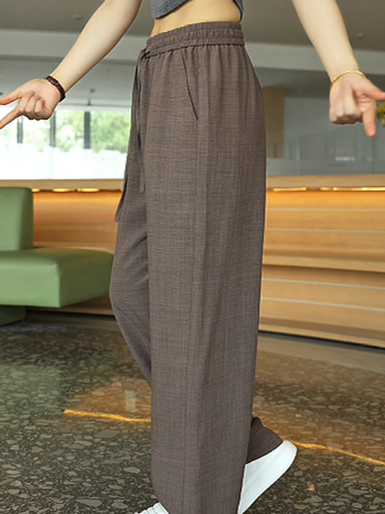 

High-End Color Men's Casual Sports Pants Elastic Drawstring Loose Fit Summer 2026 New Style Breathable Cotton Polyester
