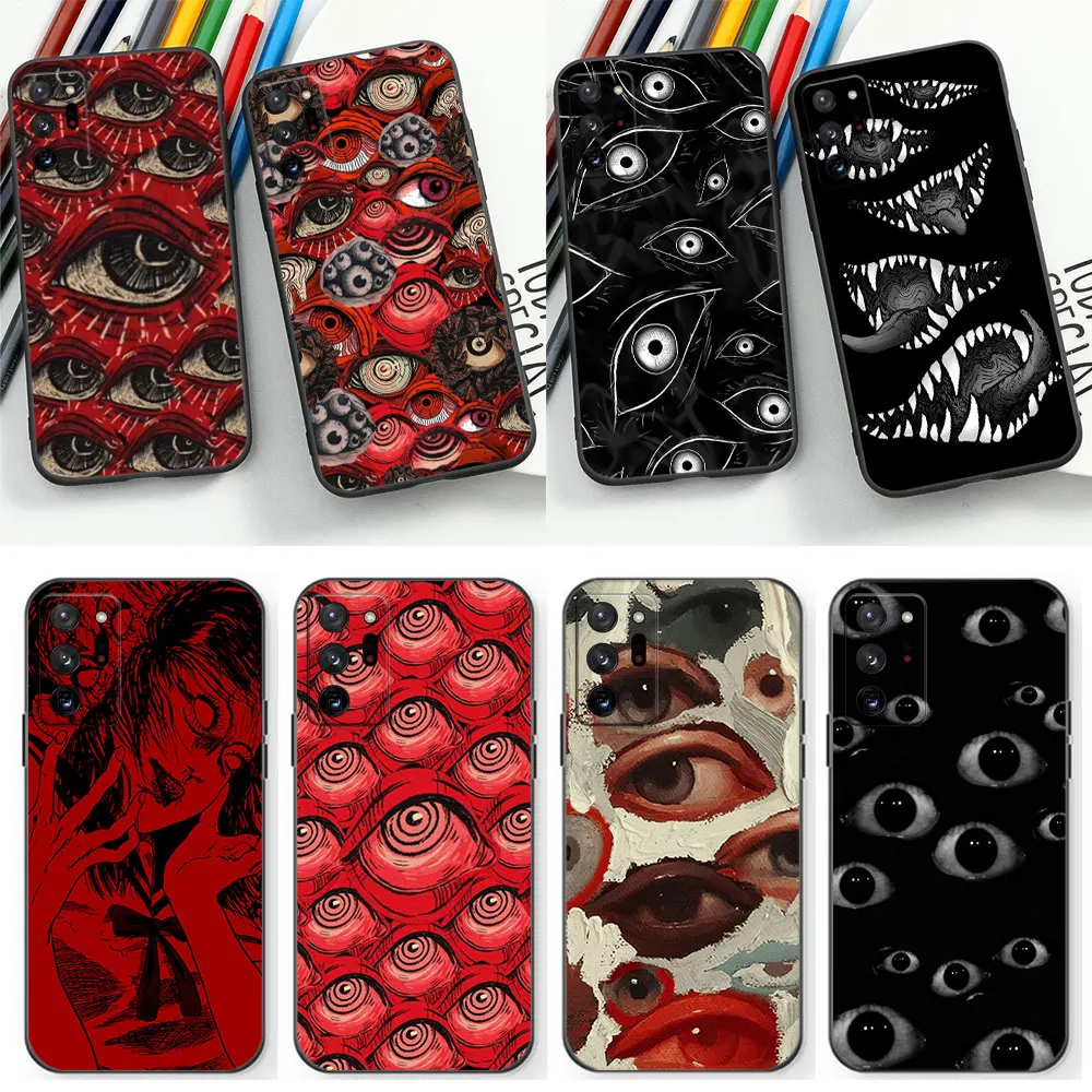 Spooky Scary Red Eye Face Case For Samsung Note 20 10 Ultra Plus Lite M54 M53 M51 M33 M32 M30 M30S M23 M20 M14 A24 A05S 5G Cover