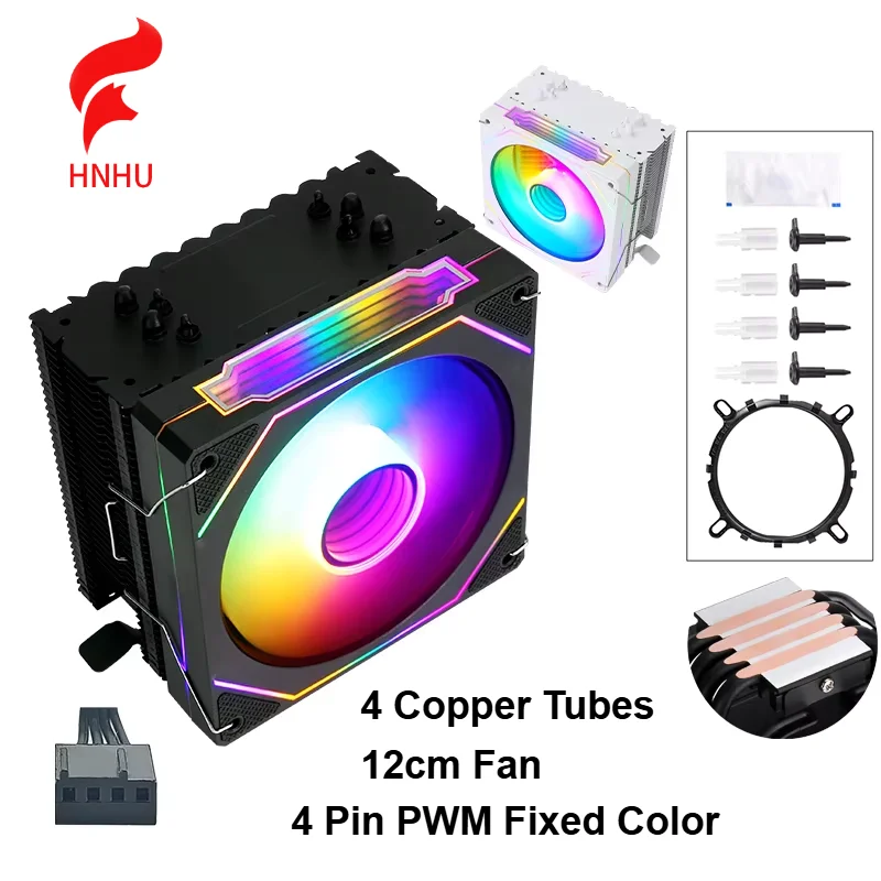 

Desktop Computer 1150CPU Heatsink 4 Copper Tubes 12cm Luminous 1700CPU Fan B85 Air-cooled PWM1200 I7