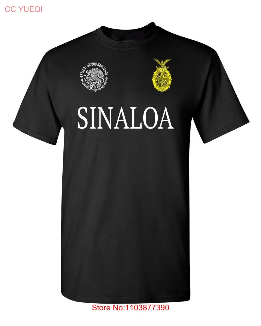 Camiseta negra del estado de Sinaloa Mex 100 algodón para hombre hombres la Patria Orgullo Mexicano estados de México