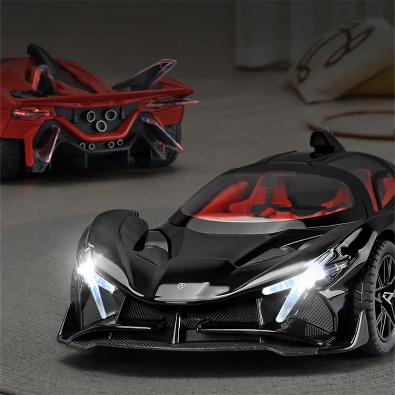 1:32 Apollo Project EVO Alloy Sports Car Model Diecast Metal Super Racing Car Vehicle Model Simulation Sound Light Kids Toy Gift