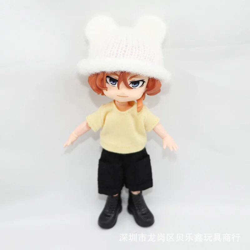 OB11 Cotton Doll Clothes Cotton Doll Clothes Multi Colored Woolen Hat Bear Ear Hat Dress Up Winter Clothing Exclusive Design