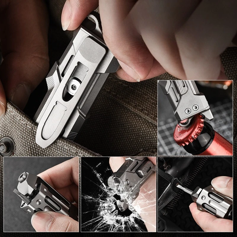 

TC4 Titanium Alloy Multi-functional Tactical EDC Tool Portable Outdoor Screw Emergency Survival Equipment for Pressure Reduction