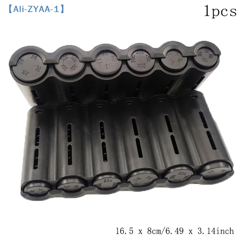 【ZYAA-1】1Pcs Portable 6 Slot Euro Coin Storage Dispenser Euro Coins Holder Collector With Spring For Home Waiter Driver Coins