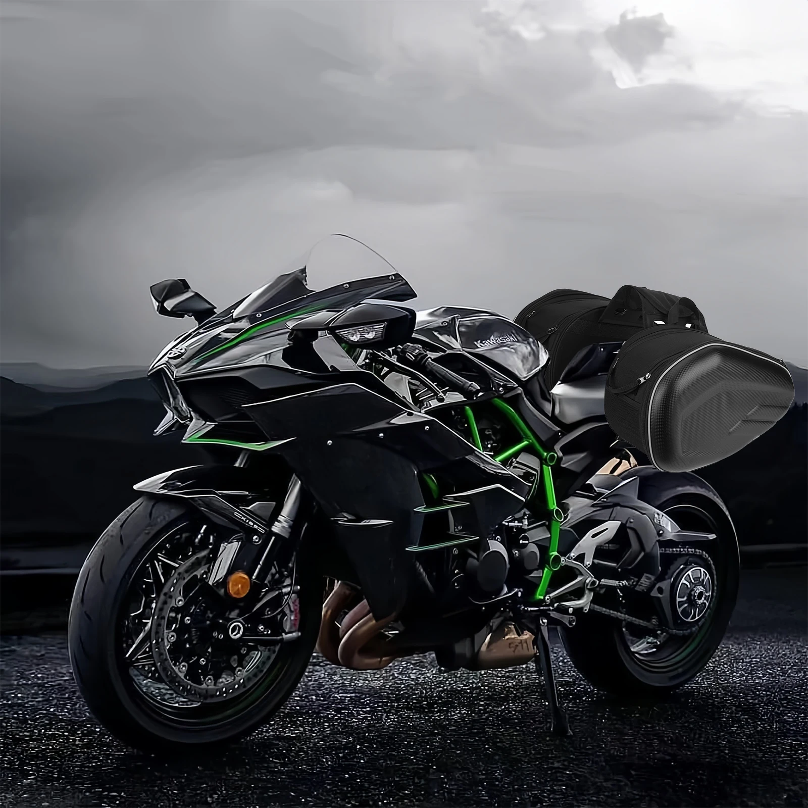 58L دراجة نارية السرج حقيبة مقاوم للماء العالمي للدراجات النارية العديلات سعة كبيرة موتو الدراجات حقيبة الأمتعة للسفر في الهواء الطلق