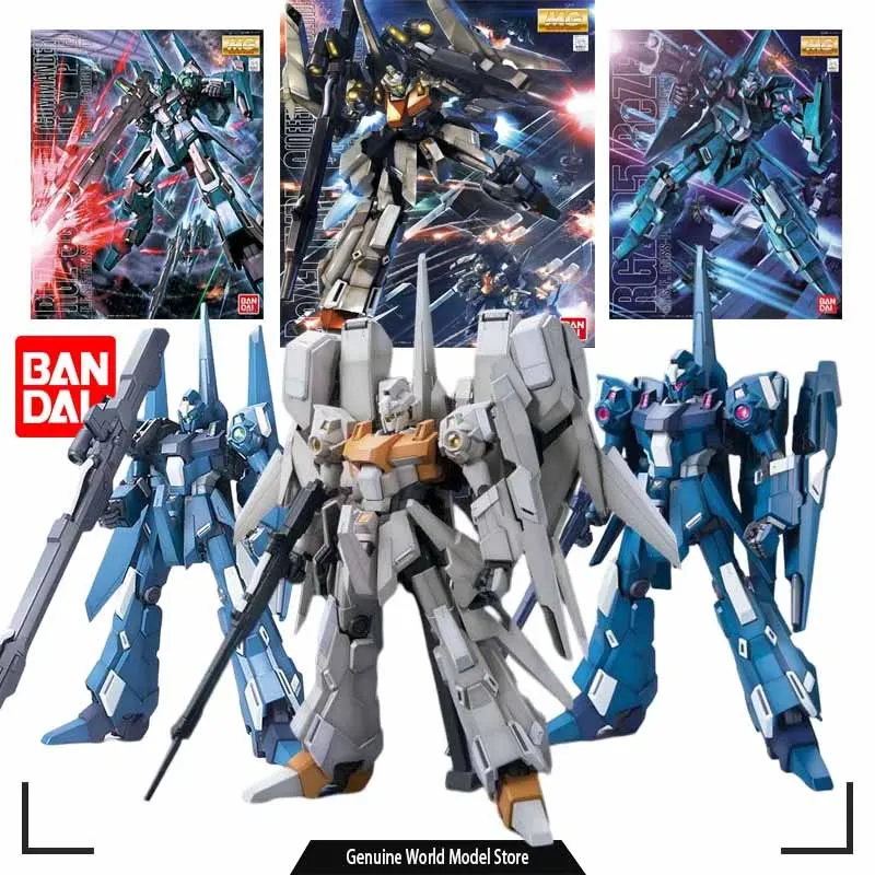 Bandai Original Model Kit GUNDAM MG ReZEL 1/100 Anime Action Figure Assembly Model Toys Collectible Model Robot Gift for Boys