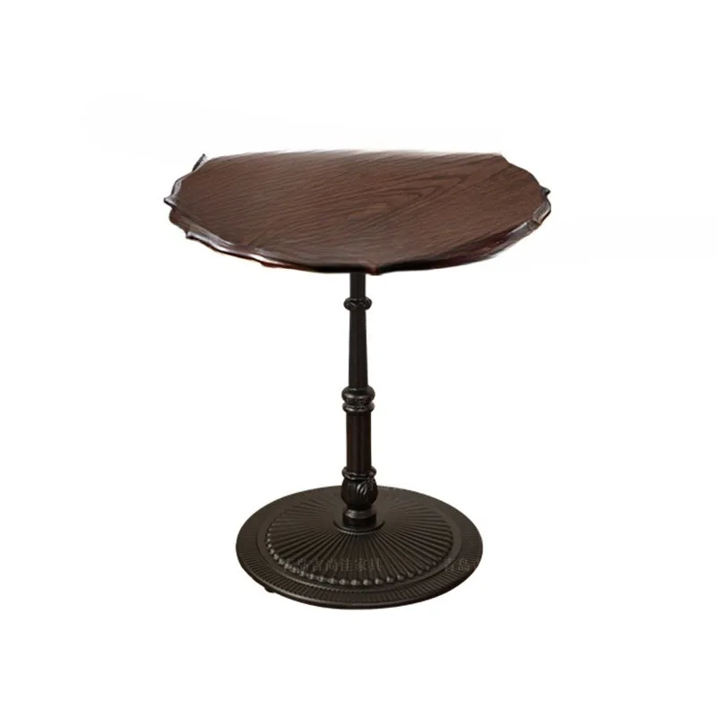 French retro with sofa low table solid wood round square  coffee  dessert shop cafe dining and chair combination