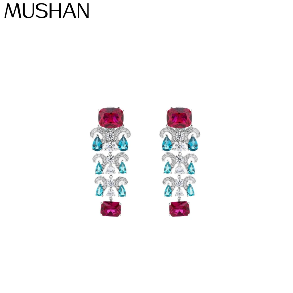 

MuShan Jewelry 925 Sterling Silver Earring 5A CZ Gemstones High Carbon Gemstones Luxury 925 Sterling Silver Stud Accessories