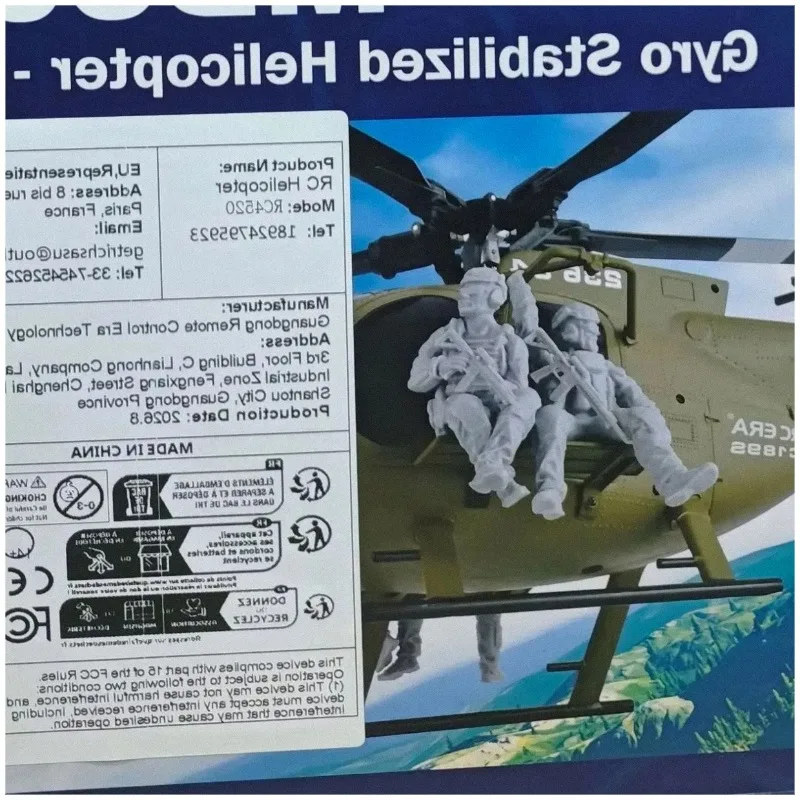 RC ERA C189S RC Helicopter MD500 1/28 Scale Altitude-Hold Optical Flow Position 6CH Brushless Aircraft Toy With Soldier Figure