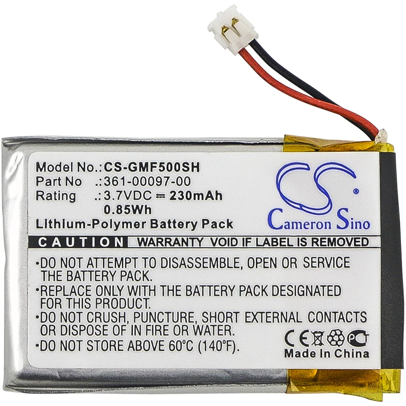 

Li-Polymer Smartwatch Battery for Garmin,3.7V,230mAh,Fenix 5,Approach S60,Forerunner 935,361-00097-00