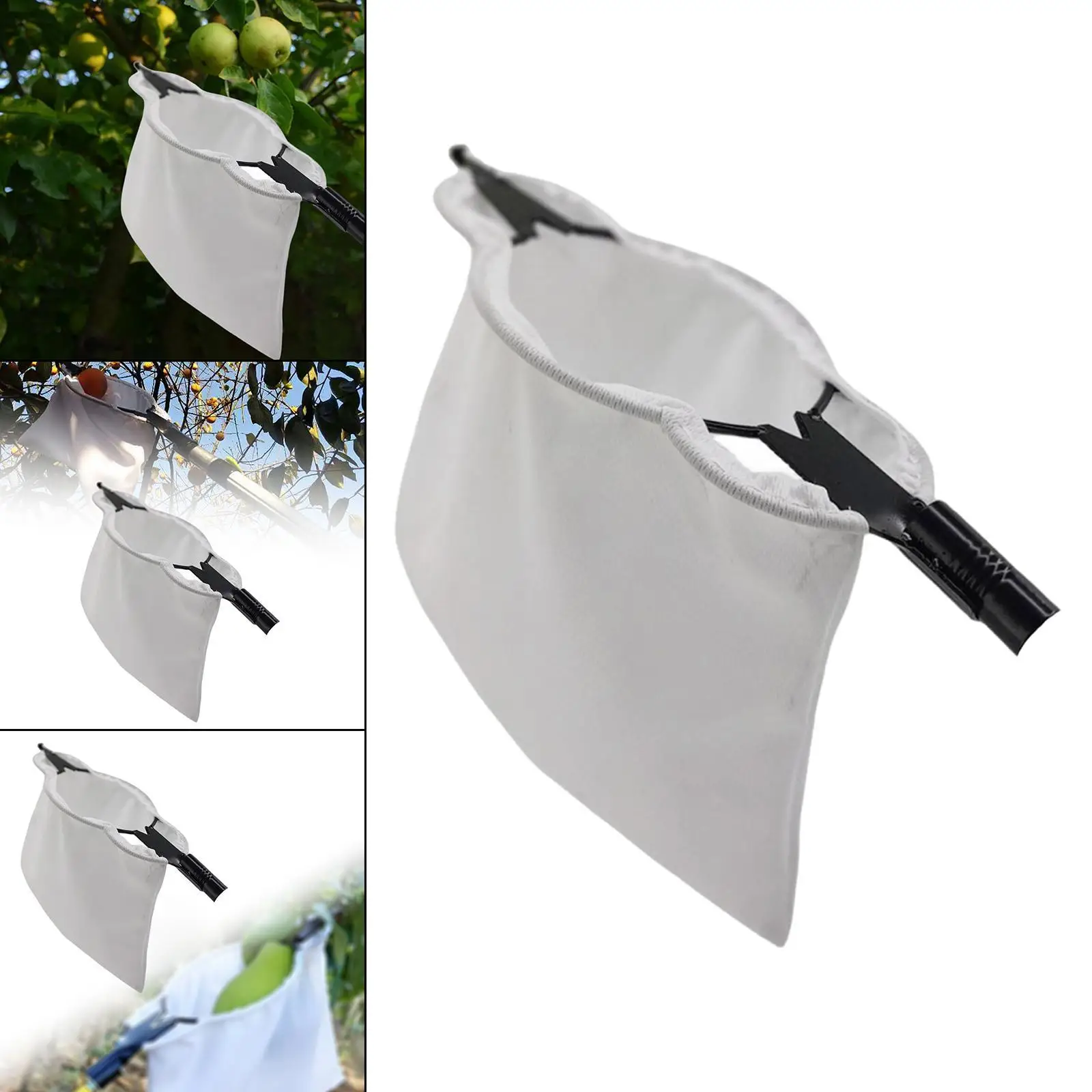 Fruit Picking Tools Sturdy Iron Cloth Fruit Picker Basket Large Capacity Fruits Catcher for Indoor Outdoor Use