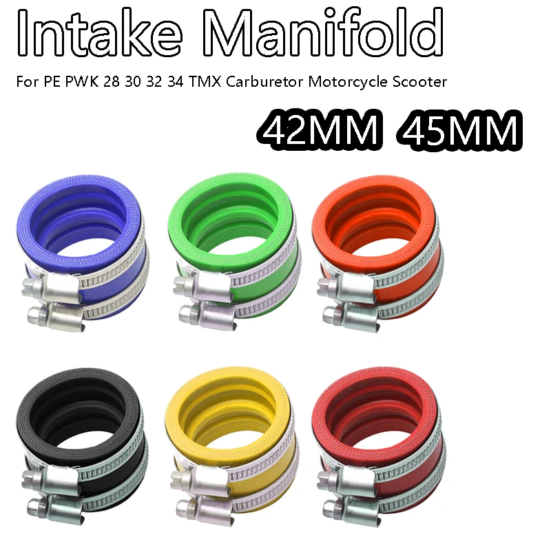 Carburetor Intake Manifold 30mm Rubber Adapter For PE PWK OKO TMX 28-34mm Carb Motorcycle Scooter Parts