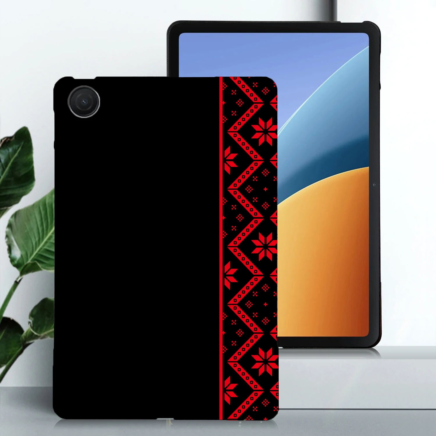 For Xiaomi Redmi Pad 2 SE  /  Pad 2 9.7 Case Pattern Printing Soft TPU Tablet Cover - Red Ethnic Pattern