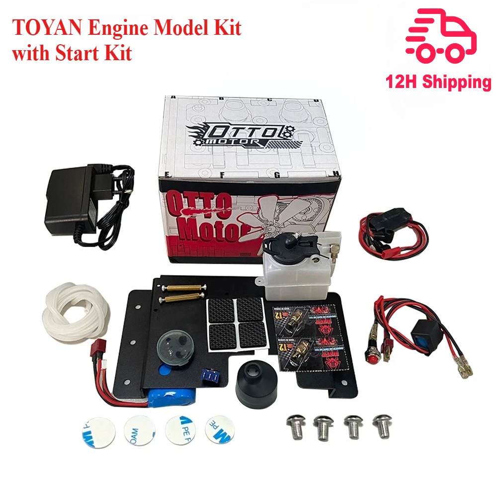 

TOYAN L200AC Engine Model Kit with Start Kit Metal Twin Cylinder Air Cooled Methanol Engine Model Toys Can Be Started Adult Gift