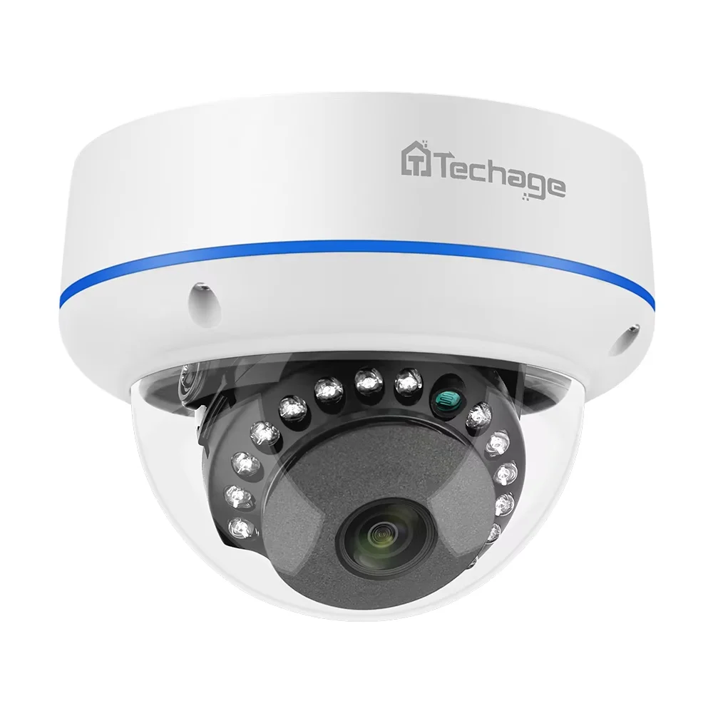 Techage H.265 4MP 5MP Indoor Dome 48V POE IP Camera Audio VandalProof IPC P2P Video CCTV Security Surveillance Onvif Protocol