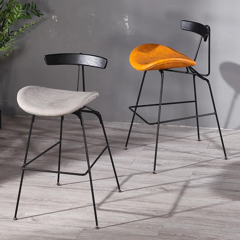 #Antique Iron Backrest Multi-functional Commercial Use Bar Chair For Cafe Milk Tea Shop Dining