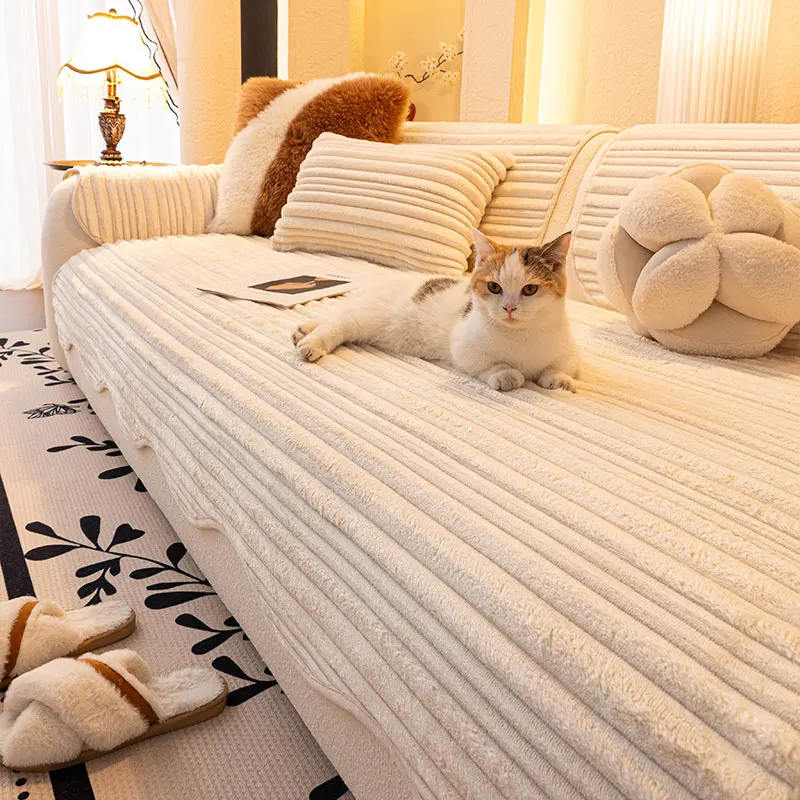 1PC-Alien plush warm sofa pad, suitable for living rooms and lounges, pet friendly indoor sofa decoration protection pad