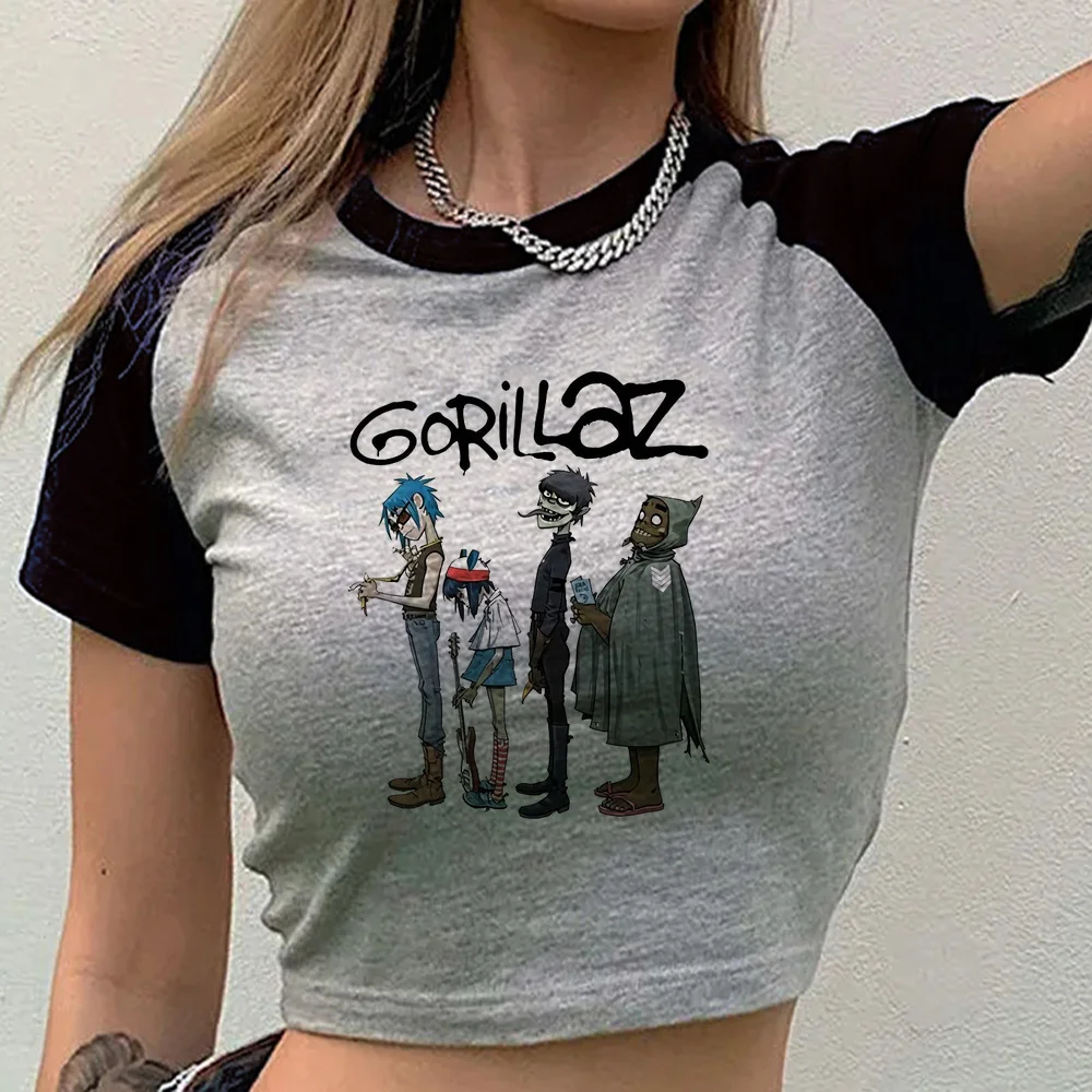 Gorillaz crop top shoujo summer harajuku clearance sales cute alternative  t shirt gyaru alternative  cute