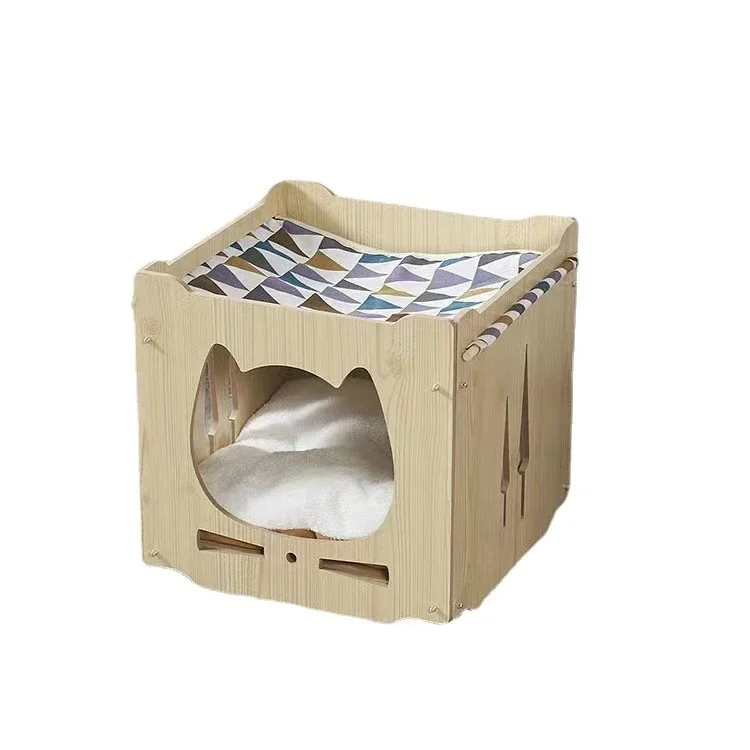 Hot salesLuxury Eco Friendly Multifunctional Stackable Wooden Cat Bed House Climbing Frame Pet House Roomcat Nest