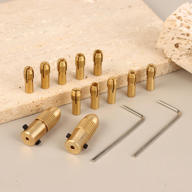 7Pcs 2.0/2.35mm Micro Electric Drill Self-tightening Drill Chuck Universal Small Electric Drill Head Sandwich Core