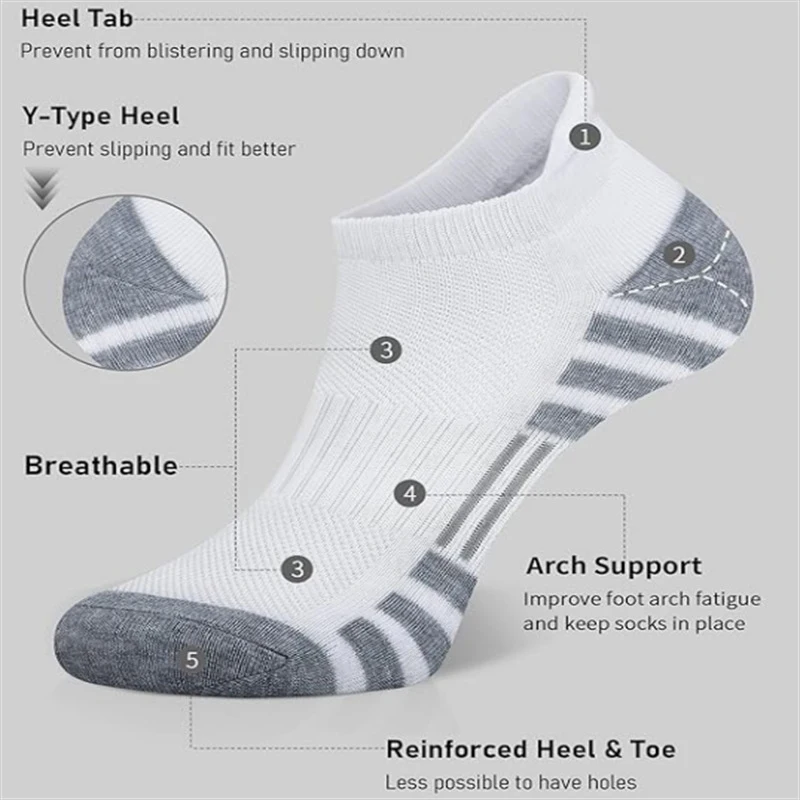 6pairs Men's Compression Athletic Socks,Mesh Breathable Moisture Wicking Sweat Wicking Sports Socks,Casual Running Socks