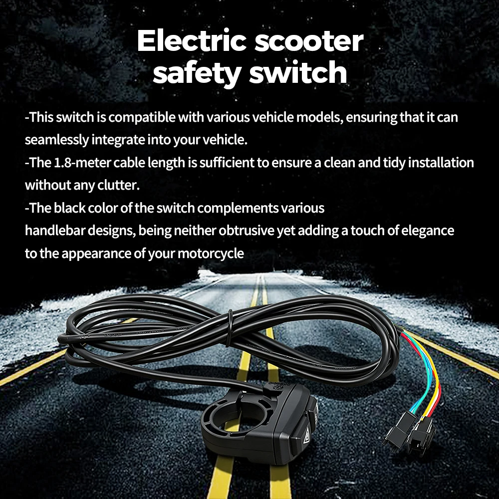 Interruptor Indicador de Advertencia de Doble Peligro, Botón de Advertencia Doble para Patinete Eléctrico Dualtron Togo ECO TURBO, Piezas de Repuesto