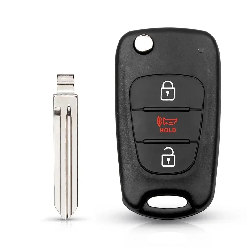 10PCS For Hyundai Elantra I30 IX35 Accent Solaris For Kia K2 K5 Sorento Sportage Car Key Shell 3 Buttons Flip Key Case