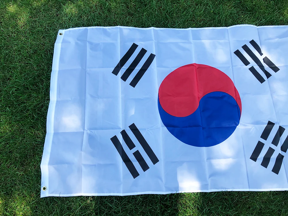 SKY FLAG Bandeira da Coreia do Sul 90X150cm Tecidos de poliéster de alta qualidade pendurados Bandeiras Coreia do Sul Bandeira Coreana para decoração