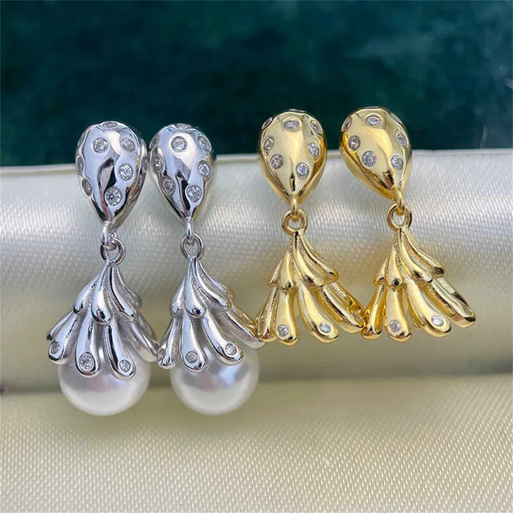 

S925 Sterling Silver Pearl Earring Settings DIY Jewelry Making Supplies Blank Earring Posts for Handcrafted Accessories No Pearl