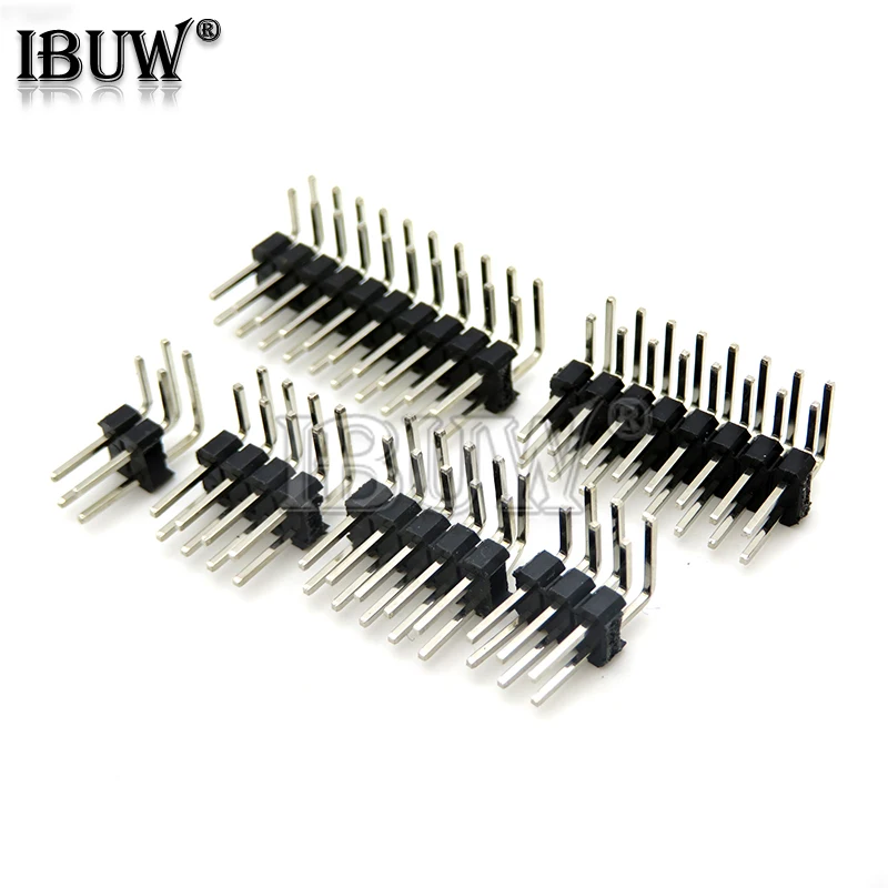 R/A 2.54mm Double Row Right angle Male Breakaway PCB Board Pin Header Connector Pinheader 2 * 3/4/10/12/15/40Pin For Arduino