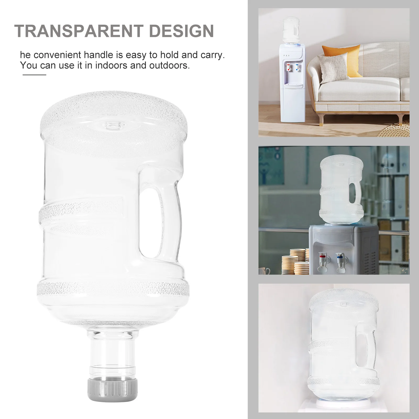 

Transparent Large Capacity Water Jug Household Portable Reusable Mineral Water Bucket Outdoor Office Gym Hiking