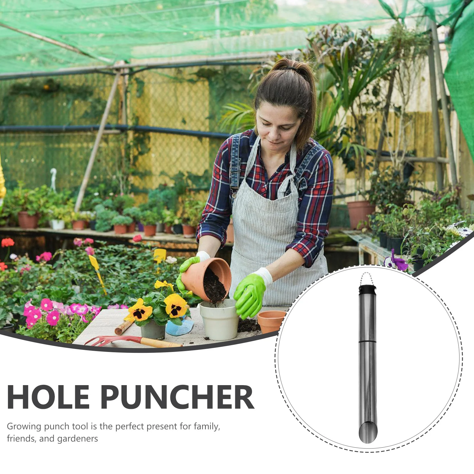 

Stainless Steel Hole Punch Planter Manual Plant Digger Portable Gardening Tool Practical Soil Release Tool Portable Digger