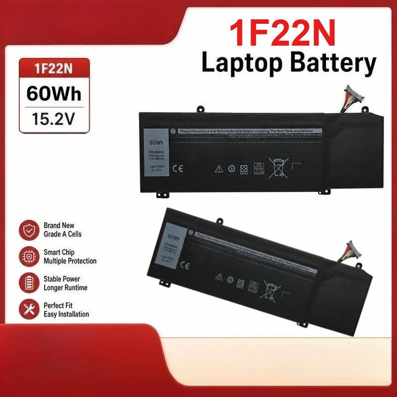 For 1F22N Laptop Battery Compatible with Alienware M15 M17 R1 P37E P79 P82F Notebook Replacement Power Supply