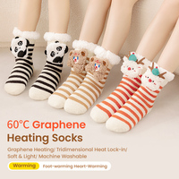 Electric Graphene Lambswool Warm Socks for Girls, Foot Warming Appliance, Cute Heat Preservation Fever Socks