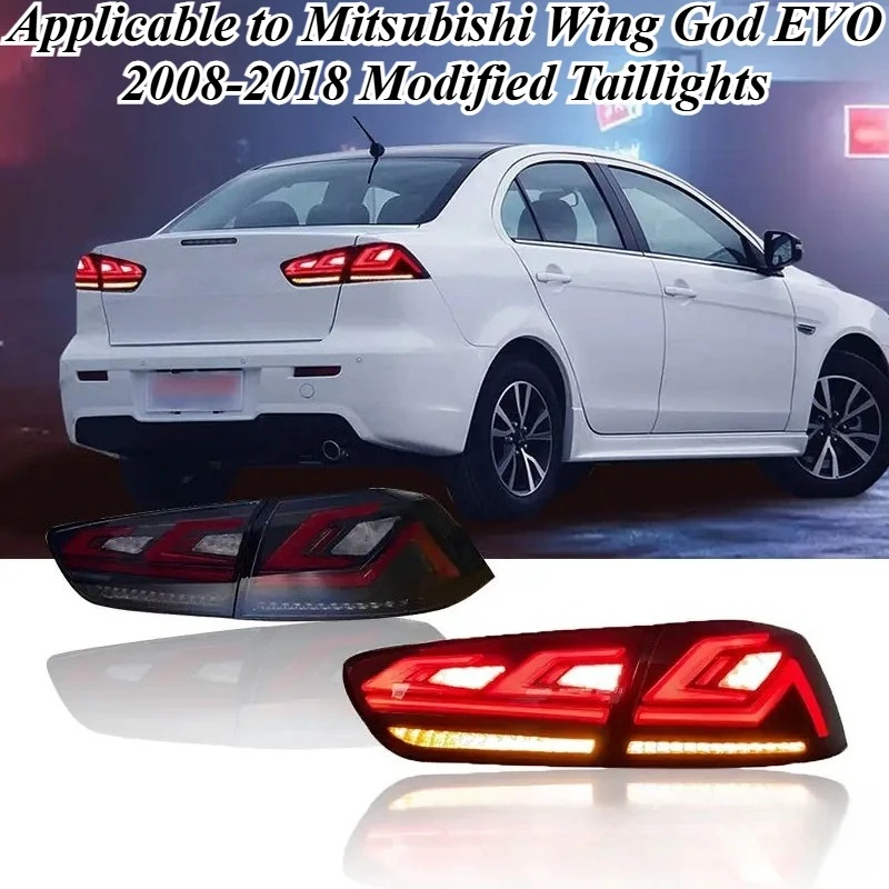 

For Mitsubishi Lancer Evo X 2008-2018 Dynamic Sequential LED Tail Lights Full Set Smoke Red Lens Styling Car Accessories Parts