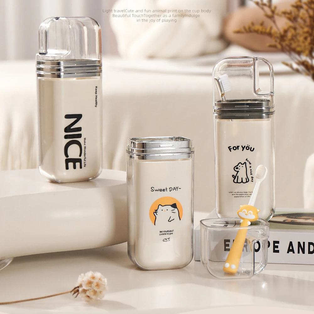 Portable 3-in-1 Bathroom Travel Cup Toothbrush And Toothpaste Case_voghion.com