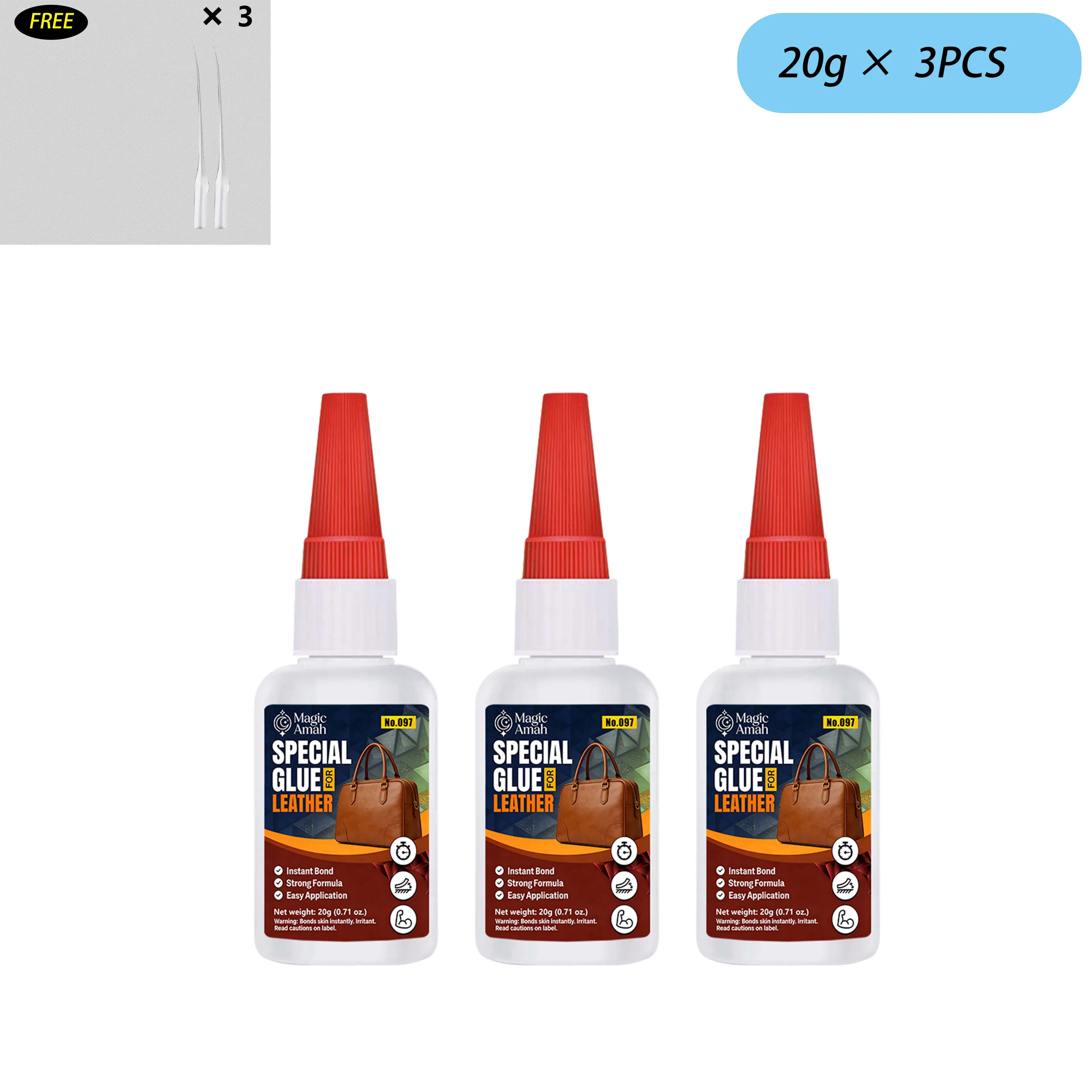 1-3 stuks lederreparatielijm, goedkope, heldere, sterke CA-lijm voor alle lederwaren, tassen, schoenen, jassen, portemonnees en doe-het-zelf-knutselwerk