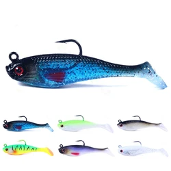 Sea Fishing Jigs Head Silicone Soft Bait 8cm-10g T tail Wobbler Fishing Lure Artificial Rubber Bait Swimbait Fishing Tackle