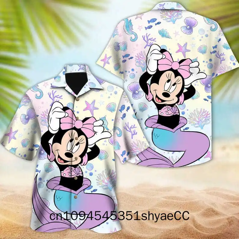 Disney Mickey And Minnie Beach Hawaiian Shirt, Mickey Friends Summer Hawaiian Shirt, Disneyland Summer Trip, Gift For Family