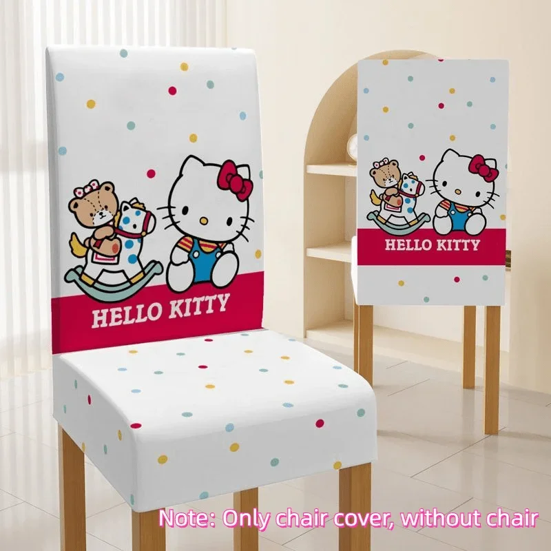 Anime Sanrio Hello Kitty Chair Cover Cartoon Cinnamoroll Kuromi Printed Universal Chair Cover Home Dining Table and Chair Cover