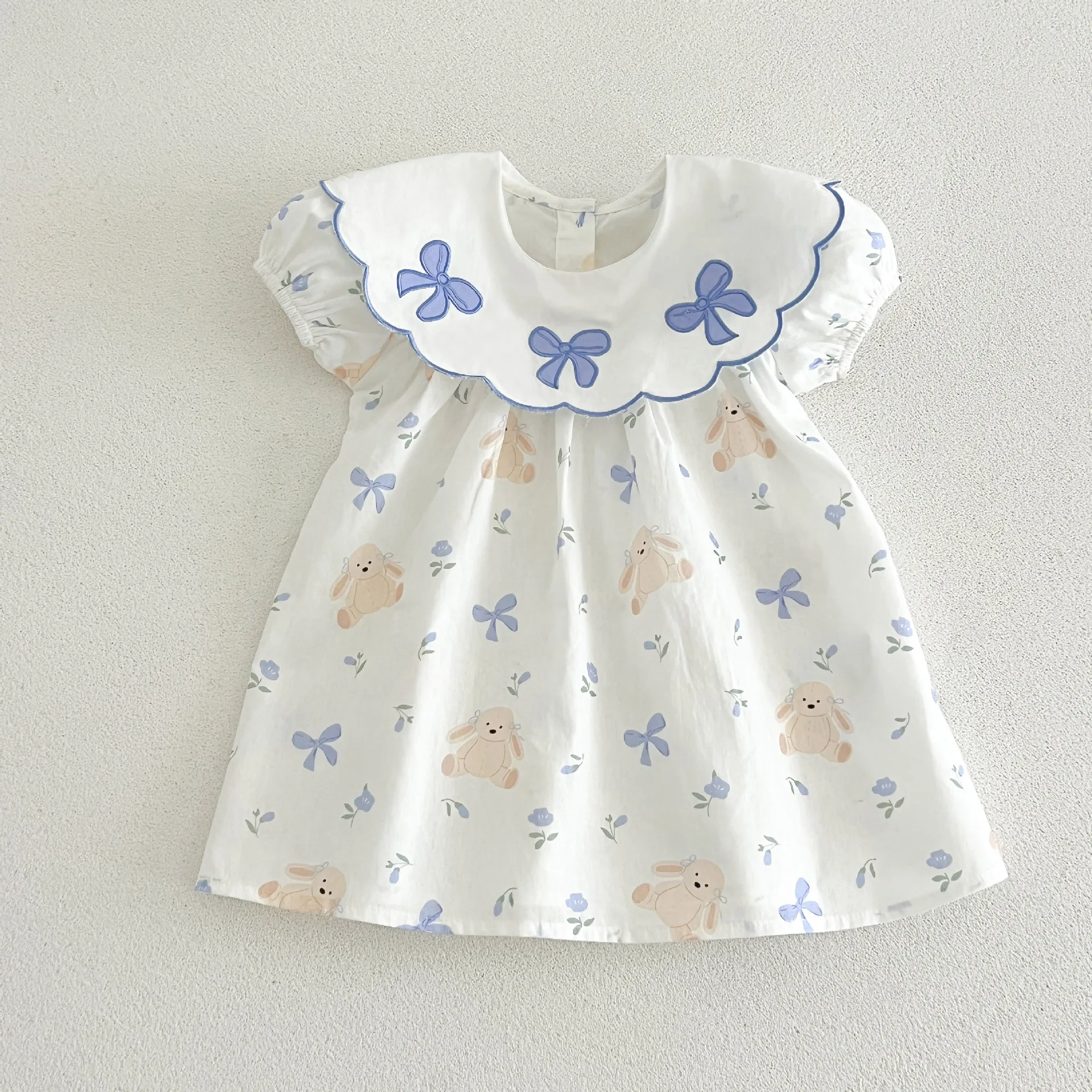 Summer New Cute Bow Baby Girl Dress Sweet And Beautiful Children'S Clothing (9 Months -3 Years Old)