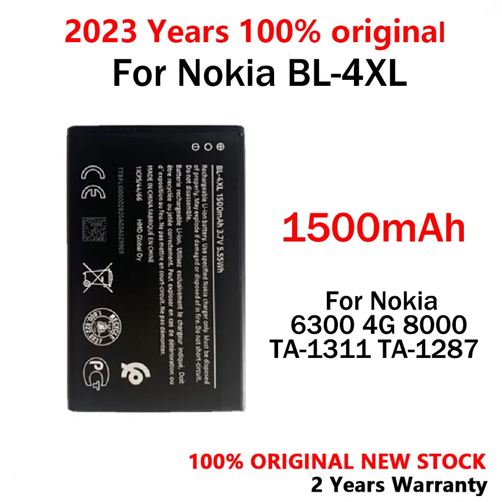 

1PCS 2PCS BL-4XL BL4XL BL 4XL 1500mAh Battery For Nokia 6300 4G 8000 TA-1311 TA-1287 High Quality Batteries